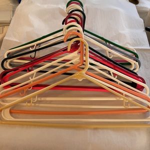 15 colorful plastic hangers with jewelry hooks gently used condition